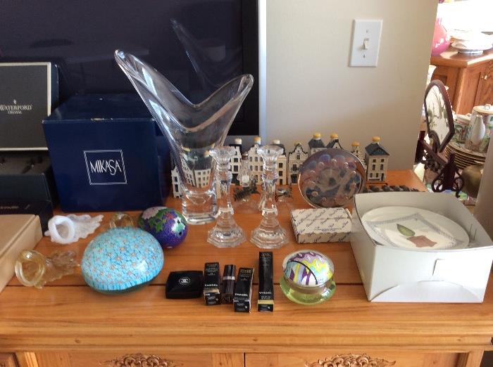 High end glassware including Waterford, Baccarat, Tiffany and more!!