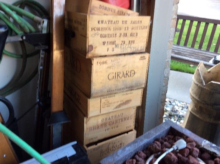 Vintage wine crates