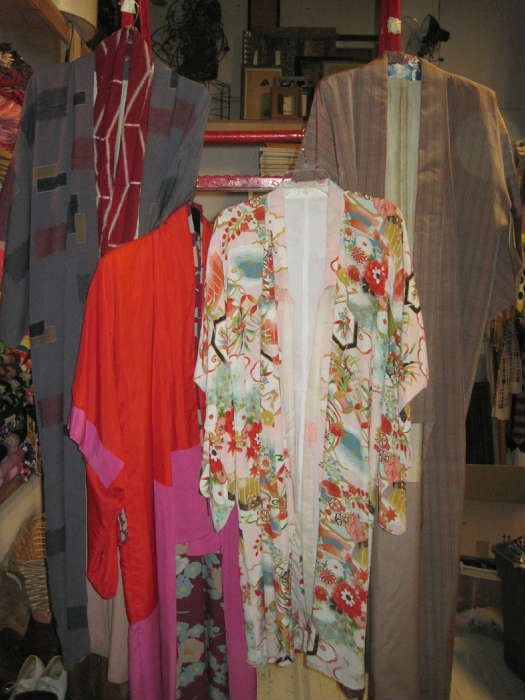 Just a sampling of the many kimonos available.