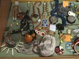 Lots of great jewelry and accessories, including this wonderful Whiting and Davis bag.