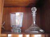 Designer Crystal Vase and Neiman Marcus Decanter