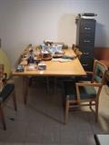 Huge Blonde Wood Dining Set/Chairs/Leaves