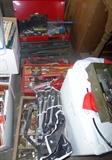 wrenchs, ratchets, screw drivers, nails, tons of plumbing parts and fixtures