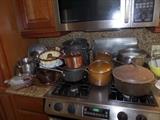 vintage copper and iton cook ware