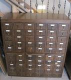 Antique Index Card Cabinet.