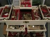 Tables of costume jewelry. 
