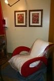 red/white curve white chair thats been featured in many of the MTV music videos.