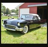This is a restored 1957 Ford Thunderbird E-Code. The car is an older restoration. The body on the car is good overall. Panel fitment is good, not perfect. The car is solid mechanically. The Trim, Chrome, and Brightwork are complete and in good condition. The interior is in good condition. The undercarriage is solid, not detailed. The car has its hard top as well as vintage AC added. Tonneau Cover is included and additional photos are below. 
