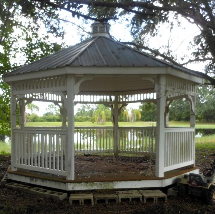 Large Gazebo; 14 Feet in Diameter and Approximately 12 Feet High 