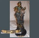 Auguste Moreau Girl with Harp; Signed Moreau 