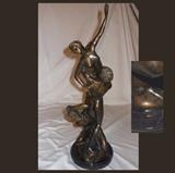 Great Bronze Statue Signed Riche 