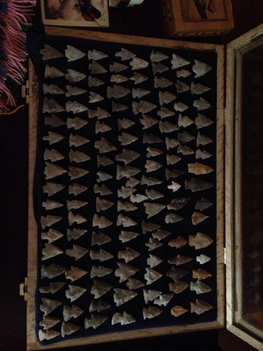 Large collection of arrowheads