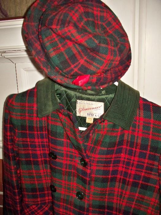 Plaid Youth Coat and Hats Made in England.