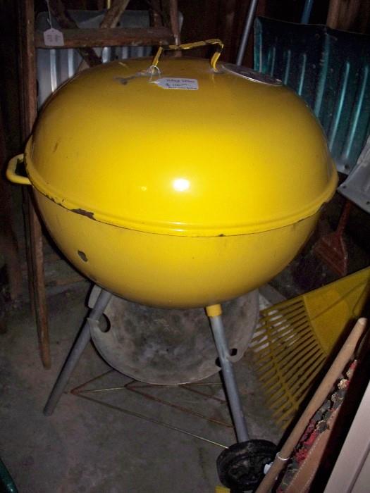 Vintage Yellow Weber Grill