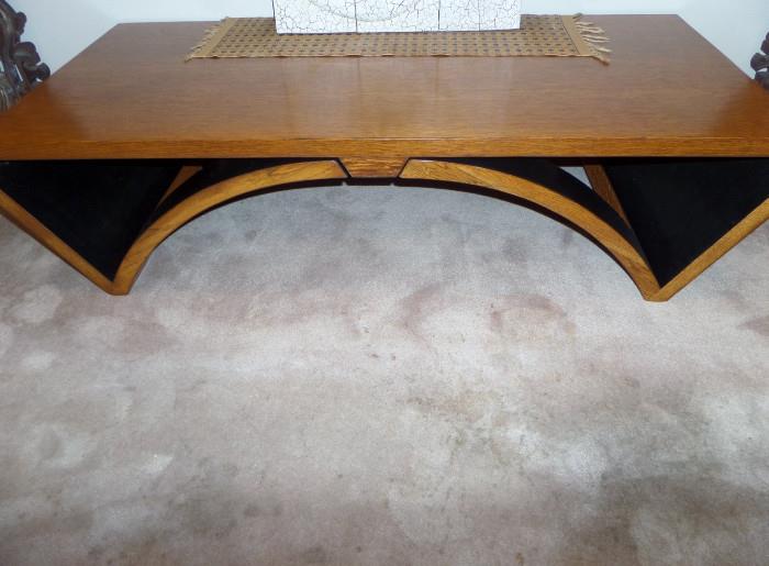great teak mid century modern adjustable coffee table