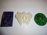 Lapis, white jade,Peking glass pendents