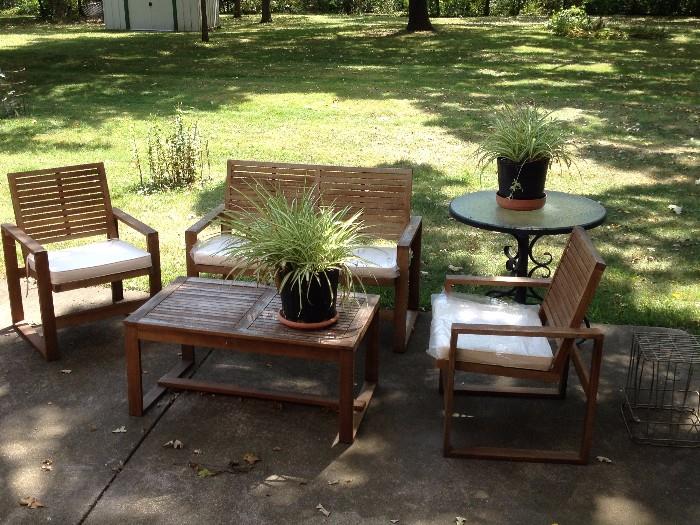 wood patio set