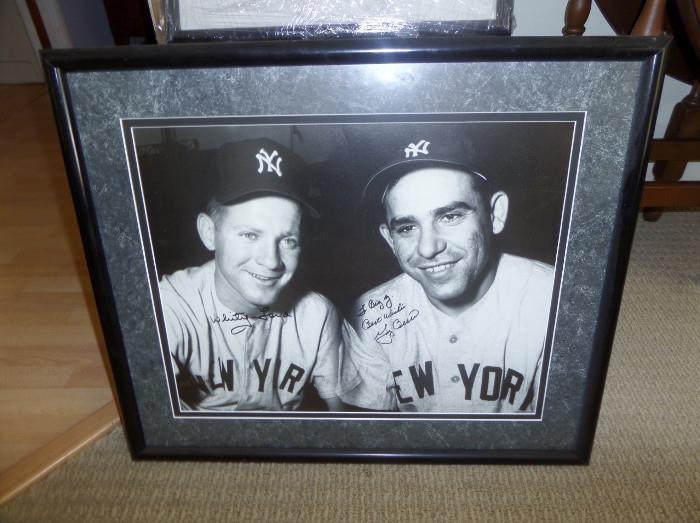 autographed photo of Whitey Ford and Yogi Berra