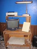 Computer Station, Monitor, Copier, Scanner and Lamp