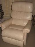 Ivory Leather Recliner