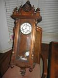 1960's German Hand Carved, Wind Up Clock, w/Pendulum. 38' Tall