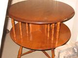 Solid Maple End Table / Bookcase. 28" Round Top