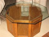 Octagon Table w/Glass Top. 38" Top