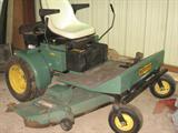 1 of 2 Bunton Commercial Hydro riding Mowers w/ Zero Turn & 65" Cut. One with 686.5 hrs and the other 1242.9 hrs.