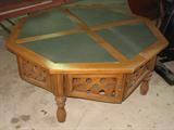 Octagon Coffee Table w/ Slate Inserts