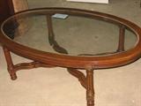 Oval Glass Top Coffee Table