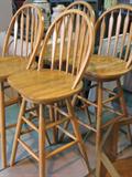 4 Wooden Bar Stools