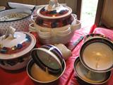 'Tony Holman' Pottery. Local Artist from Plano. (4 Apple Baking Bowls, Casserole, Bundt, Soup Bowl w/ Laddel (laddel handle broken & re-glued)