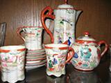 Japanese Tea Service. Pitcher, w/Creamer, Sugar, 4 Cups & 4 Saucers
