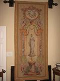 Wall tapestry of Roman statue. 78 inches tall, 36 inches wide.