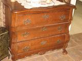 Antique oak chest with wood ball and claw feet. 29 inches long, 26 inches tall, 16 inches deep