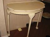 Painted entry table. 29 inches tall, 29 inches long, 15 inches deep