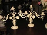 Pair of painted candelabras