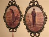 Framed wall pictures. Couple on dried farmland in the 'Dust bowl' era.