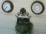 Exterior patio clock and temperature