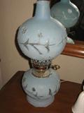 light blue electric oil lamp