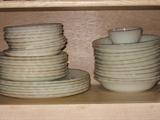 rare antique white with gold rim Fire King dishes