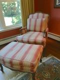 Arm chair, ottoman & rug