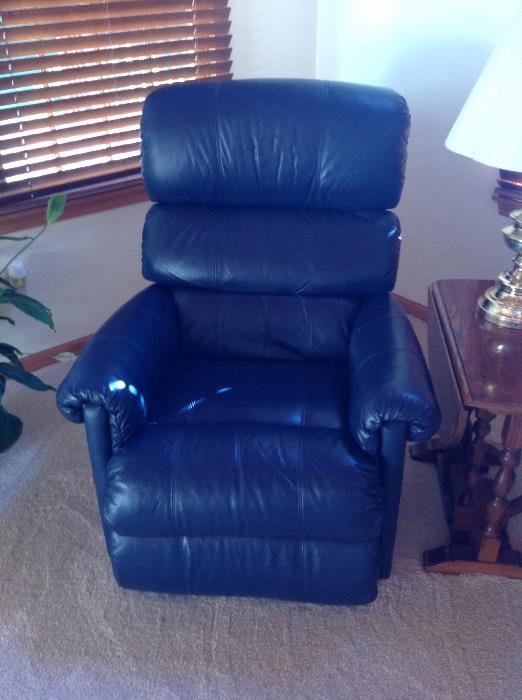 blue La-Z-Boy Leather chair - There is a pair.