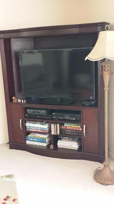 Large Corner TV Console fits up to 60 inch TV.