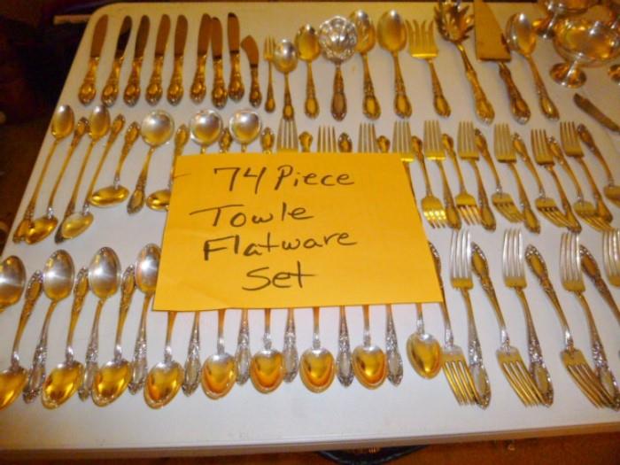 74 Piece Towle Sterling Silver Flatware Set