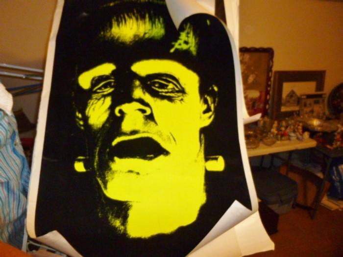 Velvet Blacklight Frankenstein Poster