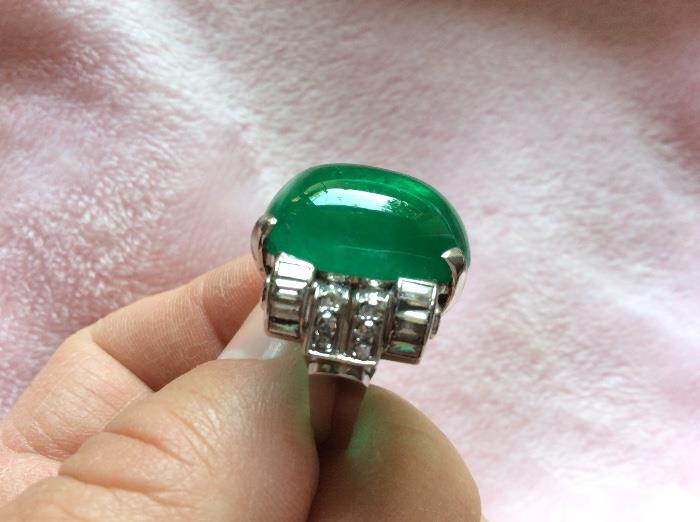 Gia certified emerald, diamond and platinum ring, sold at Christie's many years ago. Christie's catalog and Gia is included