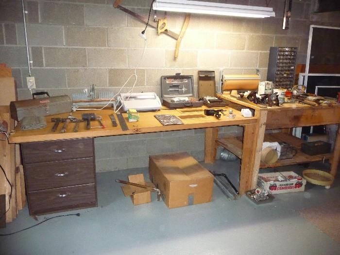 work benches and tools 