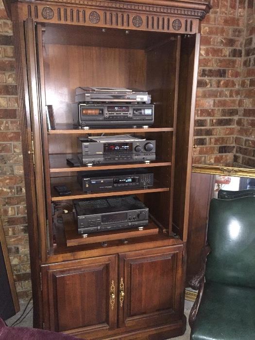 Technics Stereo components and Storage armoire