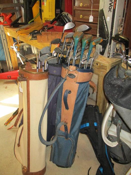              VARIOS GOLF CLUBS AND BAGS